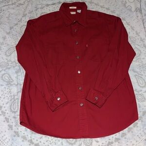 Vintage Levis Red Tab Cotton Button Up Metal Button Red WPL-423 Sz Large